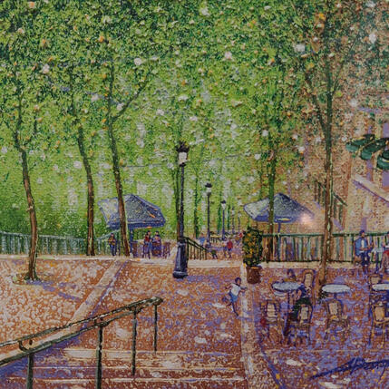 Painting Les escaliers de Montmartre by Dessapt Alan | Painting Figurative Acrylic, Oil Pop icons, Urban
