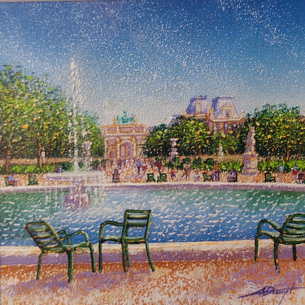 Painting Souvenir des tuileries by Dessapt Alan | Painting Figurative Acrylic, Oil Urban