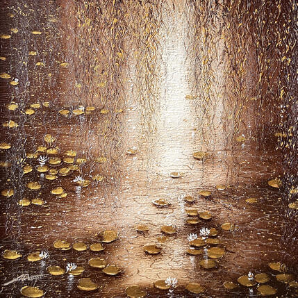 Pintura Nymphéas d'auréa por Dessapt Alan | Pintura