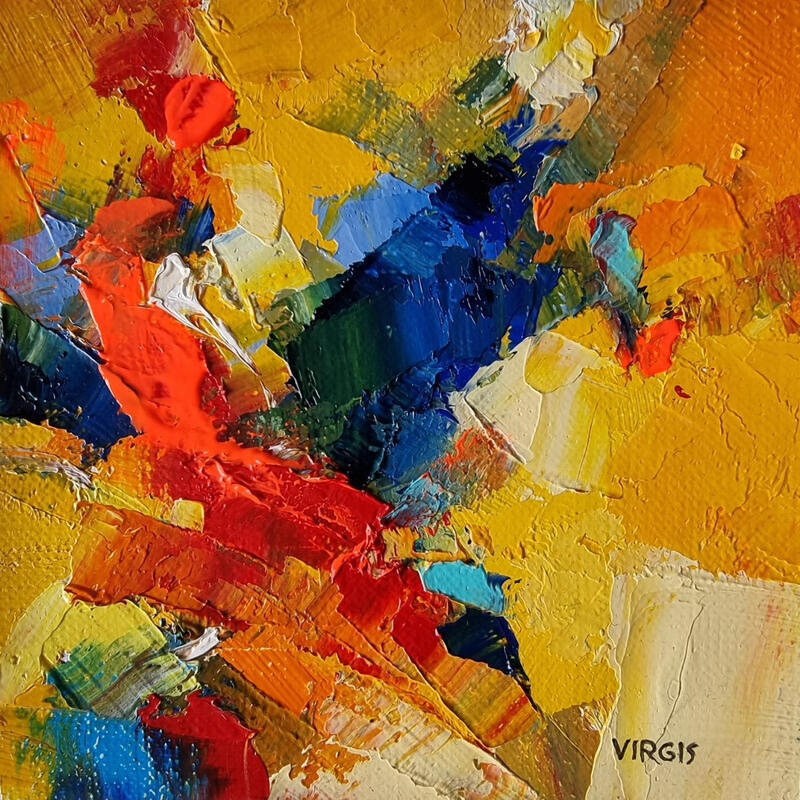 Pintura ON THE SAND por Virgis | Pintura Abstracto Minimalista Aceite