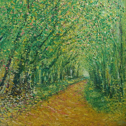 Painting Forêt de Printemps by Levesque Emmanuelle | Painting  Oil