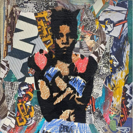 Painting Basquiat by G.C.Popartist | Painting Pop-art Acrylic, Gluing, Graffiti Pop icons