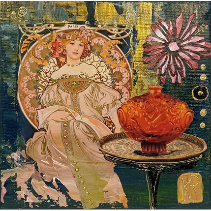 Painting Loli by Romanelli Karine | Painting Figurative Acrylic, Gluing