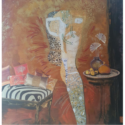 Peinture Les fantasmes d'Alix par Romanelli Karine | Tableau Figuratif Acrylique, Collage