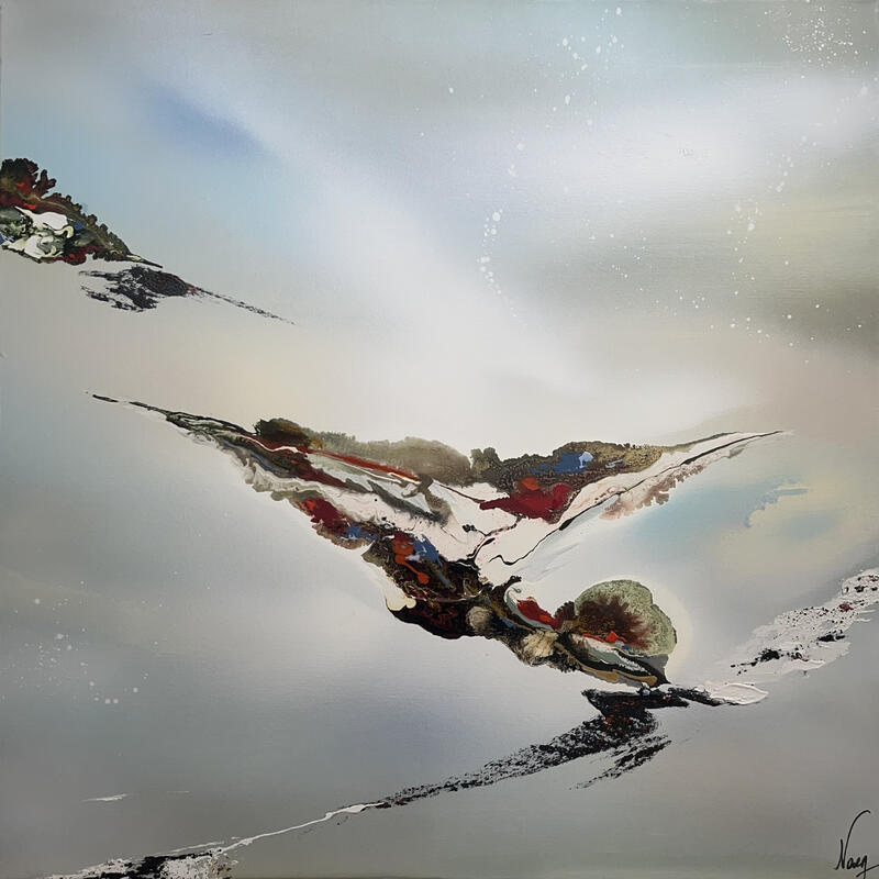 Peinture 906 par Naen | Tableau Abstrait Acrylique Encre