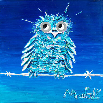 Peinture Pronostiqus par Moogly | Tableau Art Singulier Acrylique, Pigments, Résine Animaux