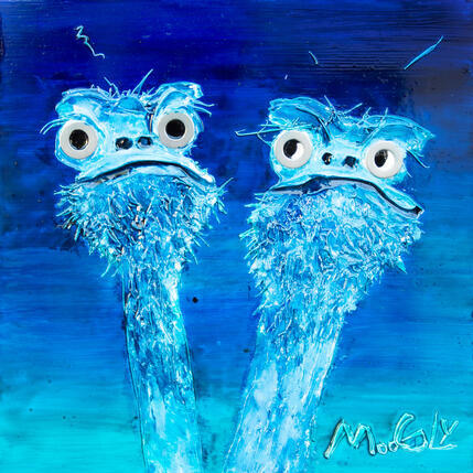 Peinture Ambivalus par Moogly | Tableau Art Singulier Acrylique, Pigments, Résine Animaux