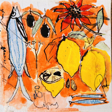 Painting Les deux citrons by Colombo Cécile | Painting