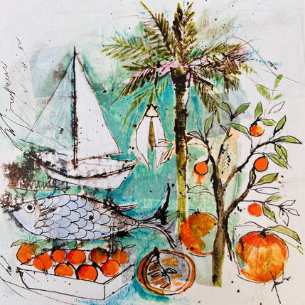 Painting La cigale blanche by Colombo Cécile | Painting