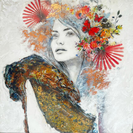 Peinture Carla I par Bofill Laura | Tableau Figuratif Acrylique, Bois, Résine Portraits