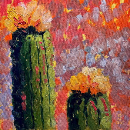 Painting F2 Cactus Rose 202-21575-20260418-2 by O'Donnell Karen | Painting Impressionism Oil Landscapes, Pop icons