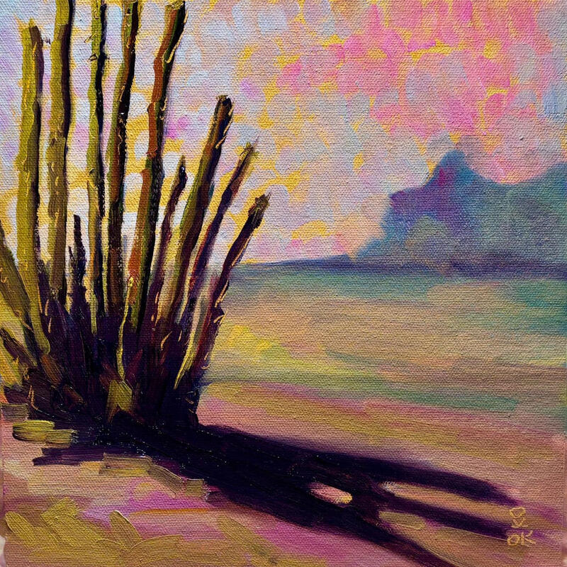 Painting F3 Organ Pipe Cactus 202-21575-20260418-3 by O'Donnell Karen | Painting Impressionism Landscapes Oil