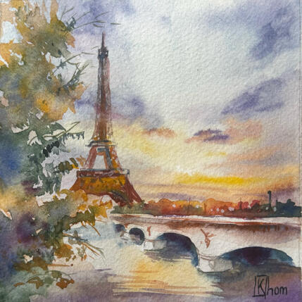Painting Dernières Lumières sur la Seine  by Khomyakova  Liliya  | Painting