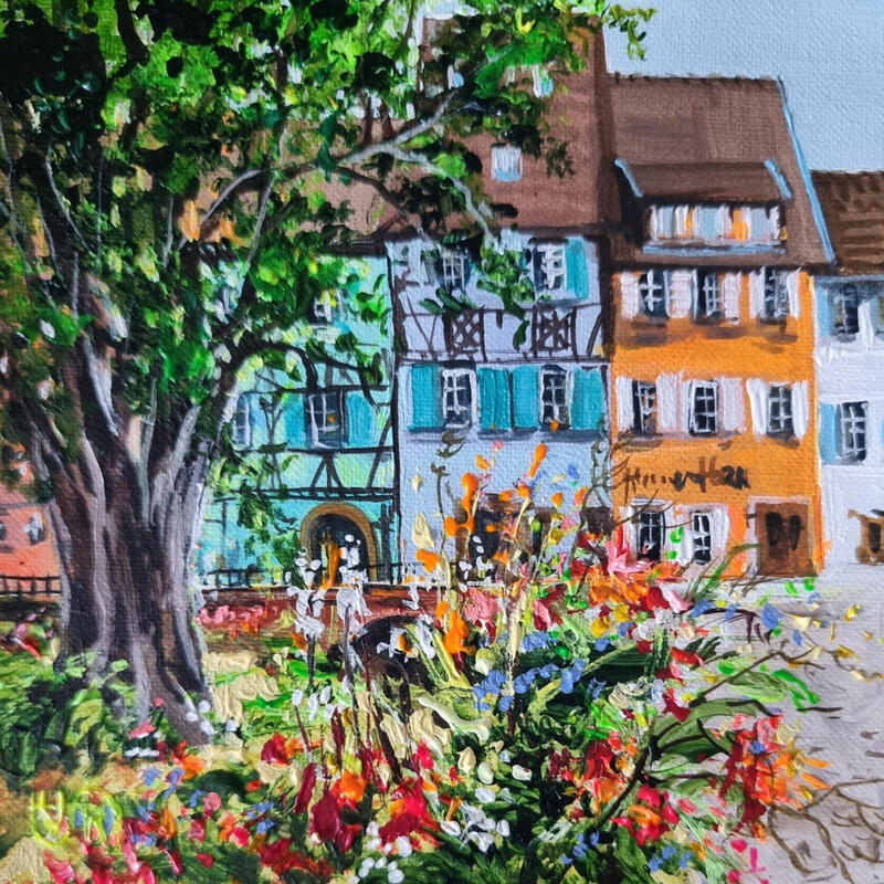 Pintura Colmar por Rasa | Pintura Figurativo Urbano Acrílico