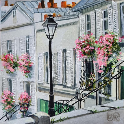 Painting Montmartre by Rasa | Painting Figurative Acrylic Pop icons, Urban