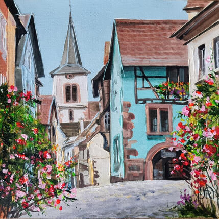 Painting Riquewihr by Rasa | Painting Figurative Acrylic Pop icons, Urban