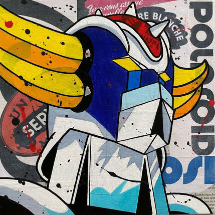 Painting Goldorak by Marie G.  | Painting Pop-art Acrylic, Gluing, Wood Pop icons