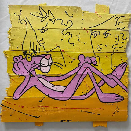 Painting F4  La Diva et Cocteau by Marie G.  | Painting Pop-art Acrylic, Wood Pop icons
