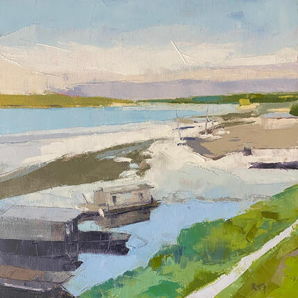 Painting A shore by Gray Thompson Rachael | Painting Figurative Oil Landscapes, Pop icons