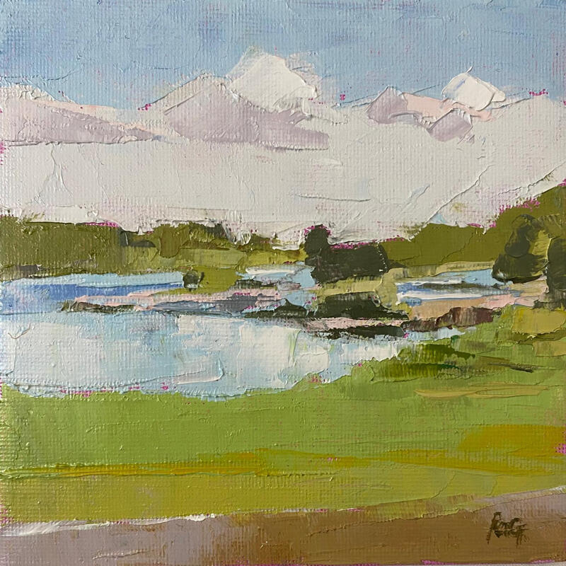 Painting Pureté by Gray Thompson Rachael | Painting Figurative Landscapes Oil