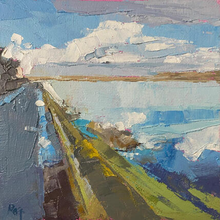 Painting Ligne continue by Gray Thompson Rachael | Painting Figurative Oil Landscapes