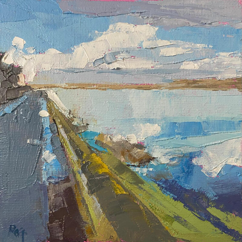 Painting Ligne continue by Gray Thompson Rachael | Painting Figurative Landscapes Oil