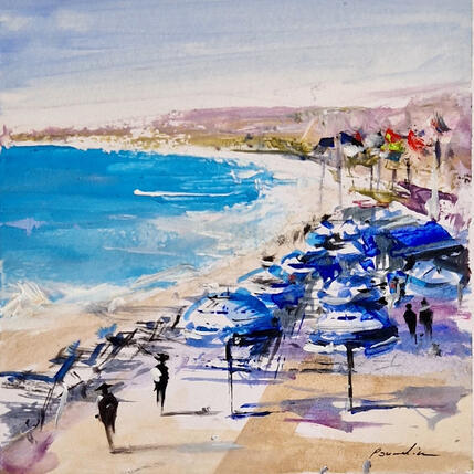 Painting nice la plage by Poumelin Richard | Painting