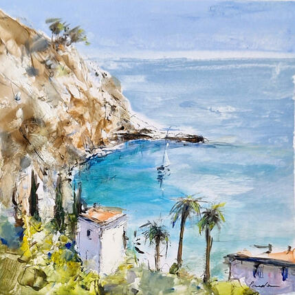 Painting crique maritime by Poumelin Richard | Painting
