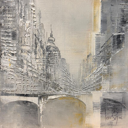 Painting Les ponts de Paris by Levesque Emmanuelle | Painting  Oil