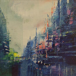 Pintura Nuage vert d'eau por Levesque Emmanuelle | Pintura