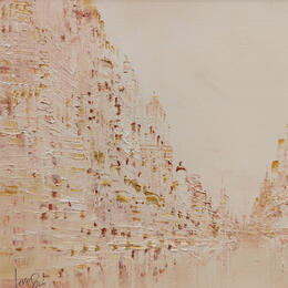 Pintura Rose et ocre por Levesque Emmanuelle | Pintura