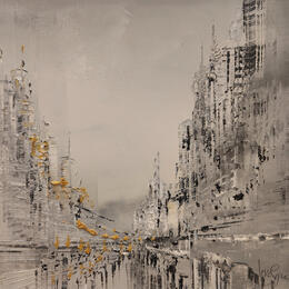 Pintura Gris doré por Levesque Emmanuelle | Pintura