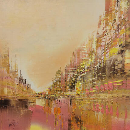 Peinture Berge rose par Levesque Emmanuelle | Tableau  Huile