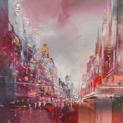 Peinture Pourpre par Levesque Emmanuelle | Tableau  Huile