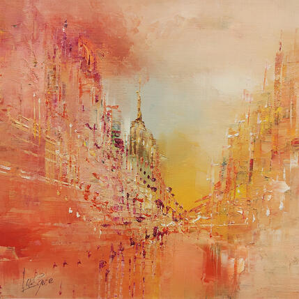 Peinture Clocher doré par Levesque Emmanuelle | Tableau  Huile