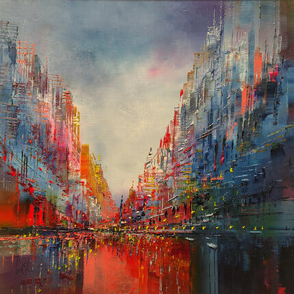 Painting La nuit tombe by Levesque Emmanuelle | Painting  Oil