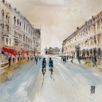 Painting Vers la grande place by Raffin Christian | Painting Figurative Oil Urban