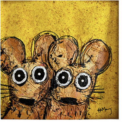 Painting Toi et Moi by Maury Hervé | Painting Raw art Acrylic, Ink Animals