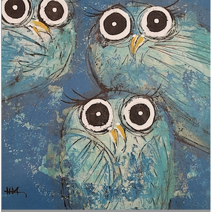 Painting Bleu by Maury Hervé | Painting Raw art Acrylic, Ink Animals