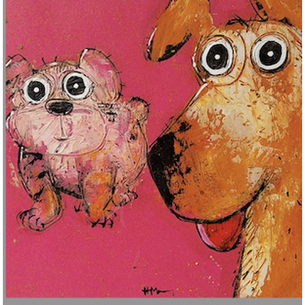 Gemälde Rose von Maury Hervé | Gemälde Art brut Acryl, Tinte Tiere