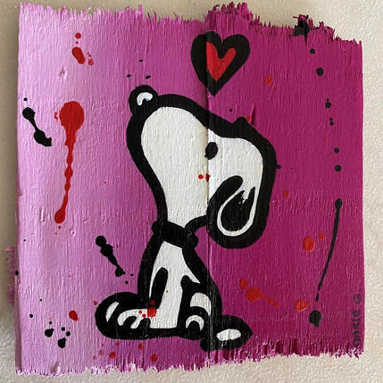 Gemälde F1 Snoopy love von Marie G. | Gemälde Pop-Art Acryl, Holz Pop-Ikonen