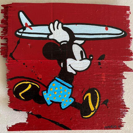 Gemälde F1 surfing the wave von Marie G. | Gemälde Pop-Art Acryl, Holz Pop-Ikonen