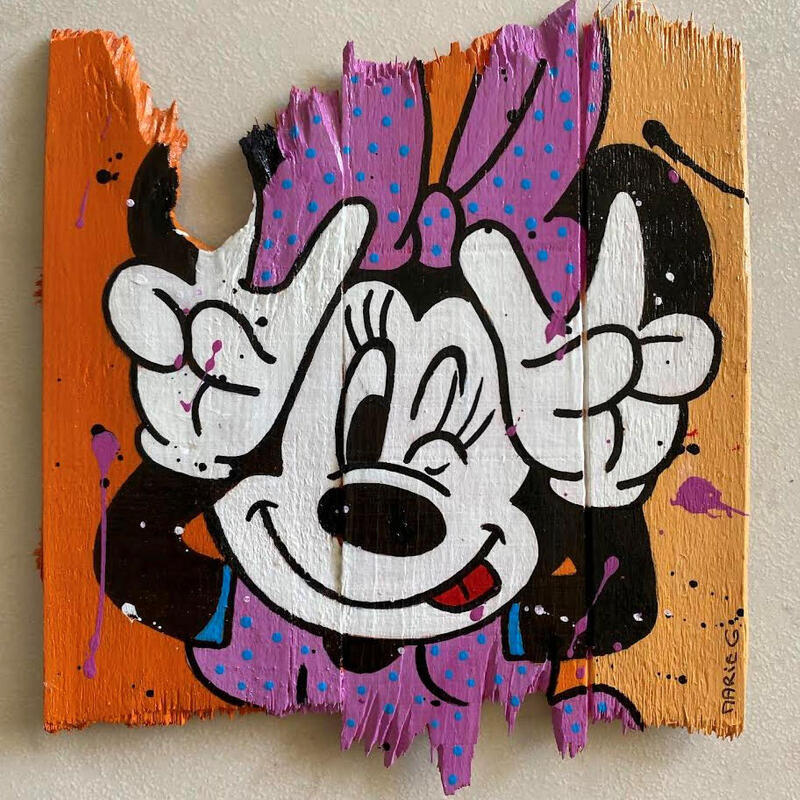 Painting F2 Chipie by Marie G. | Painting Pop-art Pop icons Wood Acrylic