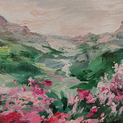 Painting Printemps dans les montagnes by Novokhatska Olga | Painting Figurative Acrylic, Oil Urban