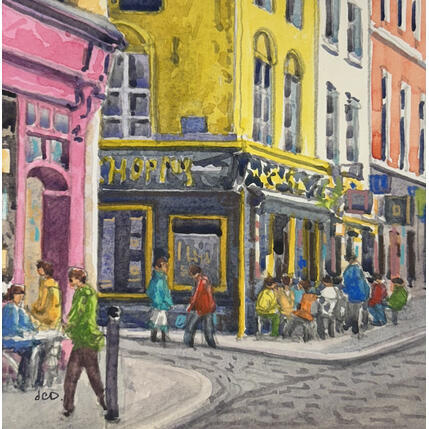 Painting Les cafés rue royale by Decoudun Jean charles | Painting