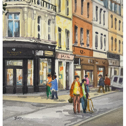 Painting Lille - Rue Esquermoise by Decoudun Jean charles | Painting
