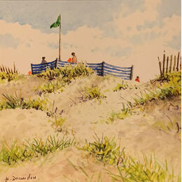 Peinture Un peu d'espace par Decoudun Jean charles | Tableau Figuratif Aquarelle Urbain