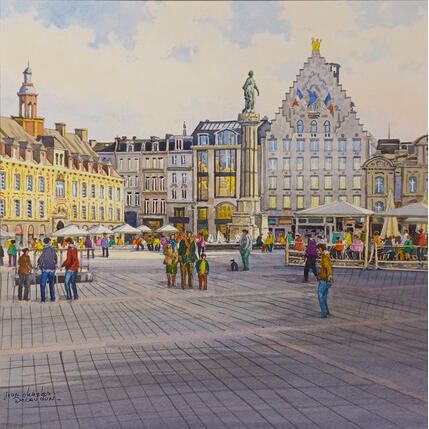 Painting Grand Place, matin d'automne by Decoudun Jean charles | Painting