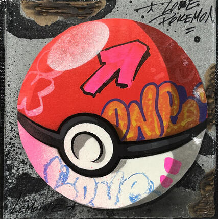Painting I love pokemon by Lemoine Mael | Painting Pop-art Acrylic, Graffiti Pop icons