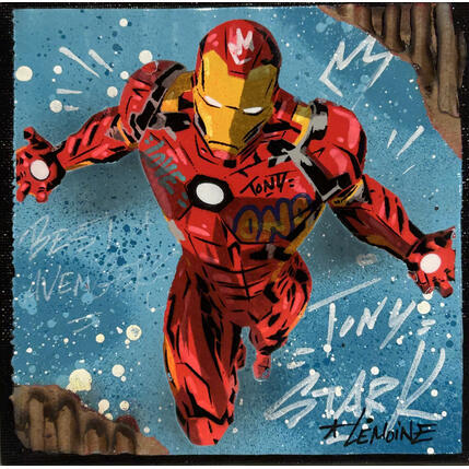 Painting Tony Stark by Lemoine Mael | Painting Pop-art Acrylic, Graffiti Pop icons